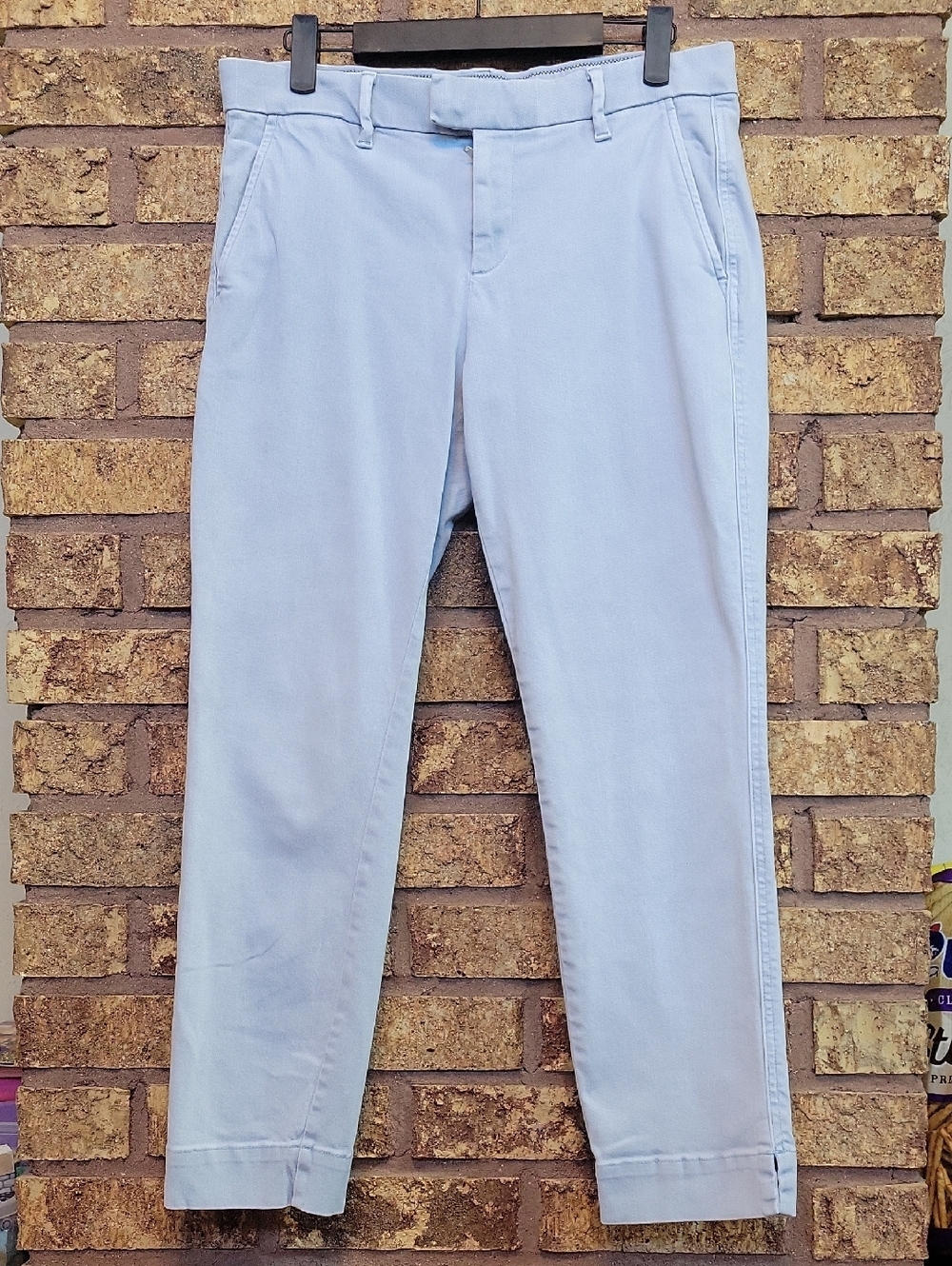 GAP Slim Crop Pants Gray Blue Cotton Stretch Size 02